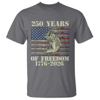 America 250th Bass Fishing American Flag T Shirt