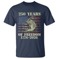 America 250th Bass Fishing American Flag T Shirt