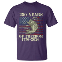 America 250th Bass Fishing American Flag T Shirt