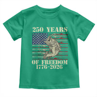 America 250th Bass Fishing American Flag Toddler T Shirt