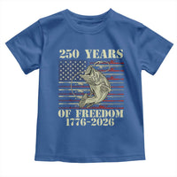 America 250th Bass Fishing American Flag Toddler T Shirt