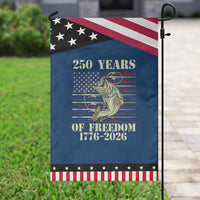 America 250th Bass Fishing American Flag Patriotic Garden Flag