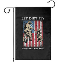 Let Dirt Fly And Freedom Ring Garden Flag 4th of July Dirt Bike American Flag
