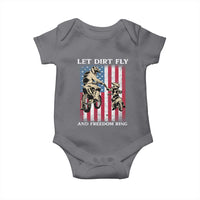 Let Dirt Fly And Freedom Ring Baby Onesie 4th of July Dirt Bike American Flag