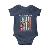 Let Dirt Fly And Freedom Ring Baby Onesie 4th of July Dirt Bike American Flag