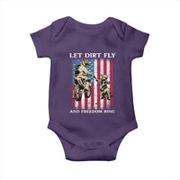 Let Dirt Fly And Freedom Ring Baby Onesie 4th of July Dirt Bike American Flag
