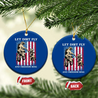 Let Dirt Fly And Freedom Ring Ceramic Ornament 4th of July Dirt Bike American Flag