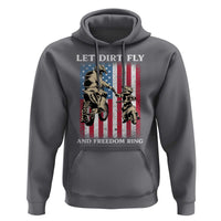 Let Dirt Fly And Freedom Ring Hoodie 4th of July Dirt Bike American Flag