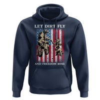 Let Dirt Fly And Freedom Ring Hoodie 4th of July Dirt Bike American Flag