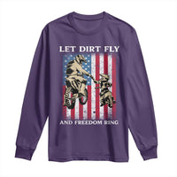 Let Dirt Fly And Freedom Ring Long Sleeve Shirt 4th of July Dirt Bike American Flag