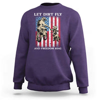 Let Dirt Fly And Freedom Ring Sweatshirt 4th of July Dirt Bike American Flag