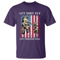 Let Dirt Fly And Freedom Ring T Shirt 4th of July Dirt Bike American Flag