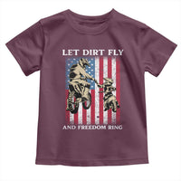 Let Dirt Fly And Freedom Ring Toddler T Shirt 4th of July Dirt Bike American Flag