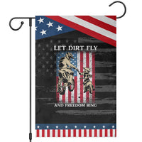 Let Dirt Fly And Freedom Ring Patriotic Garden Flag 4th of July Dirt Bike American Flag