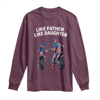 Like Father Daughter Dirt Bike Long Sleeve Shirt Cute Matching Motocross Gift Father's Day