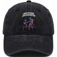 Like Father Daughter Dirt Bike Washed Cotton Baseball Cap Cute Matching Motocross Gift Father's Day