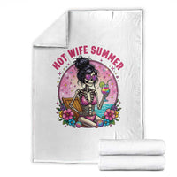 Hot Wife Summer Throw Blanket Funny Newlywed Skeleton