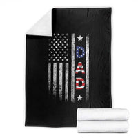 USA Patriotic Dad Throw Blanket Father's Day American Flag 4th of July