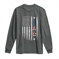 USA Patriotic Dad Long Sleeve Shirt Father's Day American Flag 4th of July