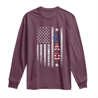 USA Patriotic Dad Long Sleeve Shirt Father's Day American Flag 4th of July