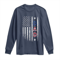 USA Patriotic Dad Long Sleeve Shirt Father's Day American Flag 4th of July