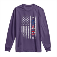 USA Patriotic Dad Long Sleeve Shirt Father's Day American Flag 4th of July