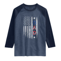 USA Patriotic Dad Raglan Shirt Father's Day American Flag 4th of July