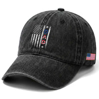 USA Patriotic Dad Washed Cotton Baseball Cap Father's Day American Flag 4th of July