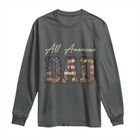Retro All American Dad Long Sleeve Shirt 4th of July Father's Day