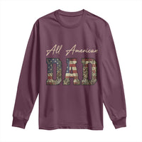 Retro All American Dad Long Sleeve Shirt 4th of July Father's Day