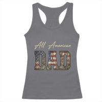 Retro All American Dad Racerback Tank Top 4th of July Father's Day