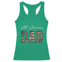Retro All American Dad Racerback Tank Top 4th of July Father's Day