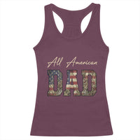 Retro All American Dad Racerback Tank Top 4th of July Father's Day