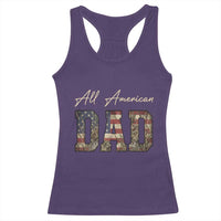 Retro All American Dad Racerback Tank Top 4th of July Father's Day