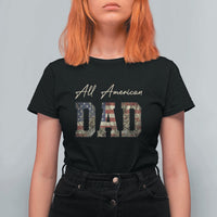 Retro All American Dad T Shirt For Women 4th of July Father's Day
