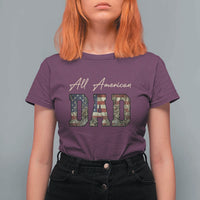 Retro All American Dad T Shirt For Women 4th of July Father's Day