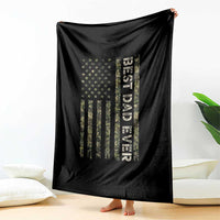 Best Dad Ever Throw Blanket Patriotic USA Flag 4th of July Camo American Flag Camouflage