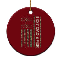 Best Dad Ever Ceramic Ornament Patriotic USA Flag 4th of July Camo American Flag Camouflage