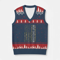 Best Dad Ever V-Neck Knit Sweater Vest Patriotic USA Flag 4th of July Camo American Flag Camouflage