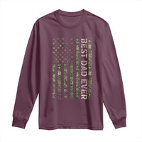 Best Dad Ever Long Sleeve Shirt Patriotic USA Flag 4th of July Camo American Flag Camouflage
