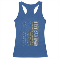 Best Dad Ever Racerback Tank Top Patriotic USA Flag 4th of July Camo American Flag Camouflage