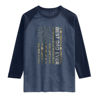 Best Dad Ever Raglan Shirt Patriotic USA Flag 4th of July Camo American Flag Camouflage