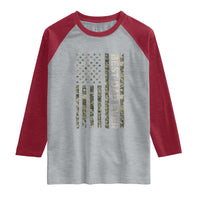 Best Dad Ever Raglan Shirt Patriotic USA Flag 4th of July Camo American Flag Camouflage