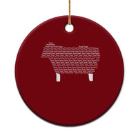 Found Minimalist Sheep Ceramic Ornament Christian Psalm 23 Lamb
