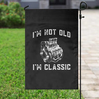 I'm Not Old I'm Classic Garden Flag Flathead V8 Engine Silhouette