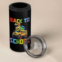 Bruh We Back 4 in 1 Can Cooler Tumbler Funny Dinosaur Back To School Dinosaur