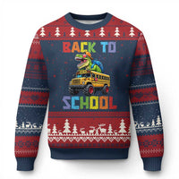 Bruh We Back Ugly Christmas Sweater Funny Dinosaur Back To School Dinosaur