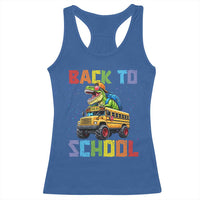 Bruh We Back Racerback Tank Top Funny Dinosaur Back To School Dinosaur
