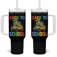 Bruh We Back Tumbler With Handle Funny Dinosaur Back To School Dinosaur