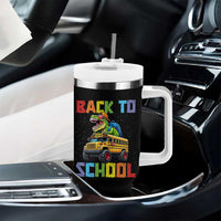 Bruh We Back Tumbler With Handle Funny Dinosaur Back To School Dinosaur